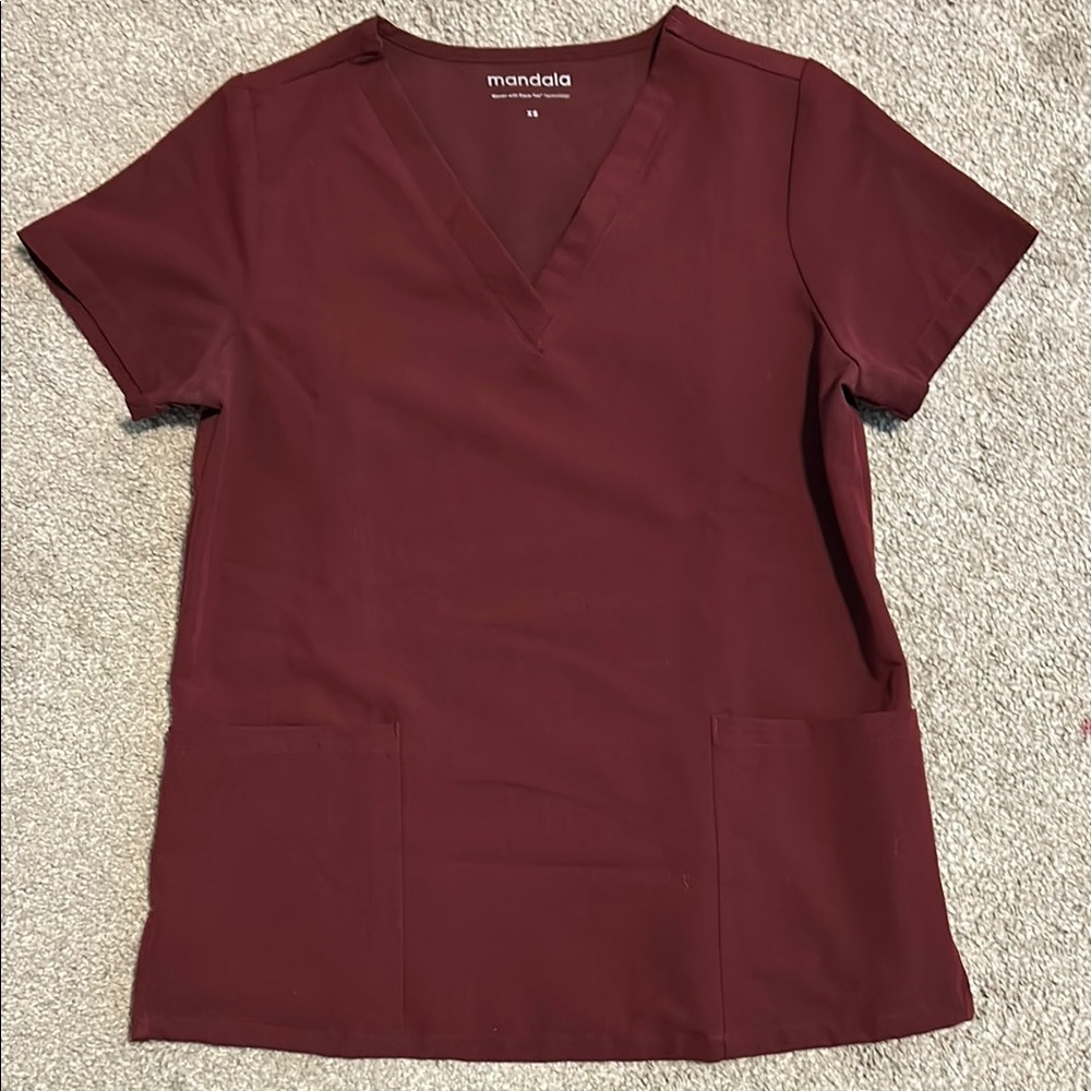 Carhartt and Mandala Women's Scrub Tops - Red and Pink - Picture 4 of 4